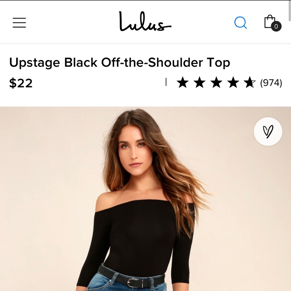 Lulus Upstage Black Off-the-Shoulder Top